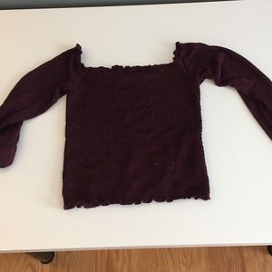 Hollister long sleeve maroon top